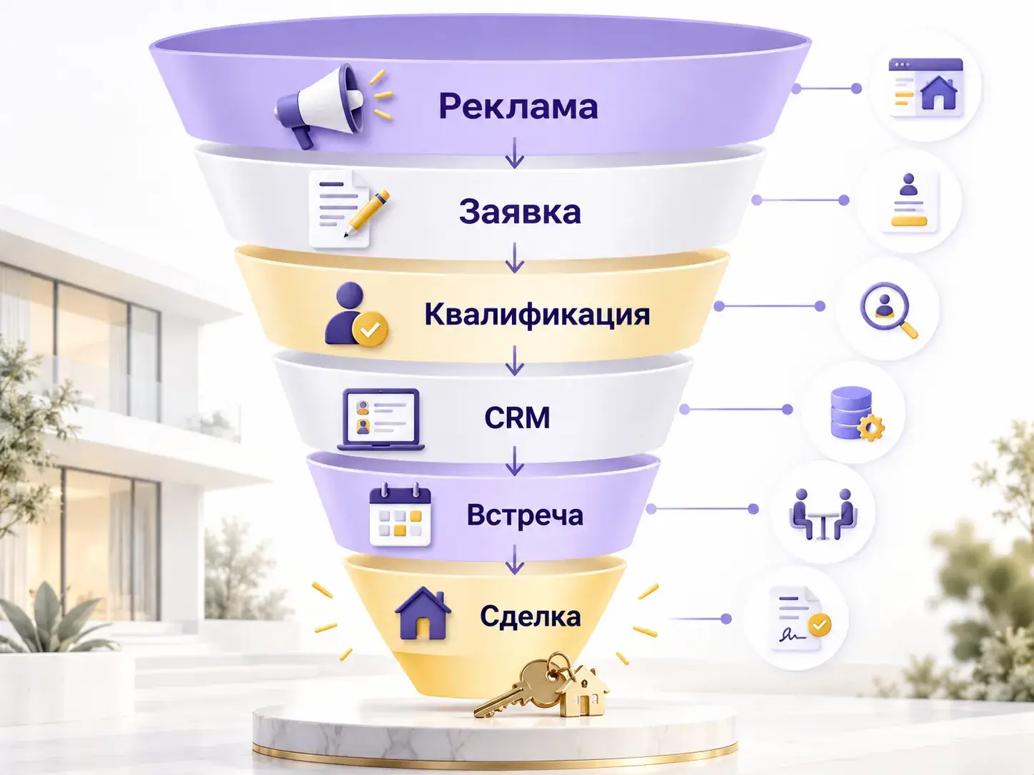 Аналитический дашборд с графиками заявок, квалификации и сделок